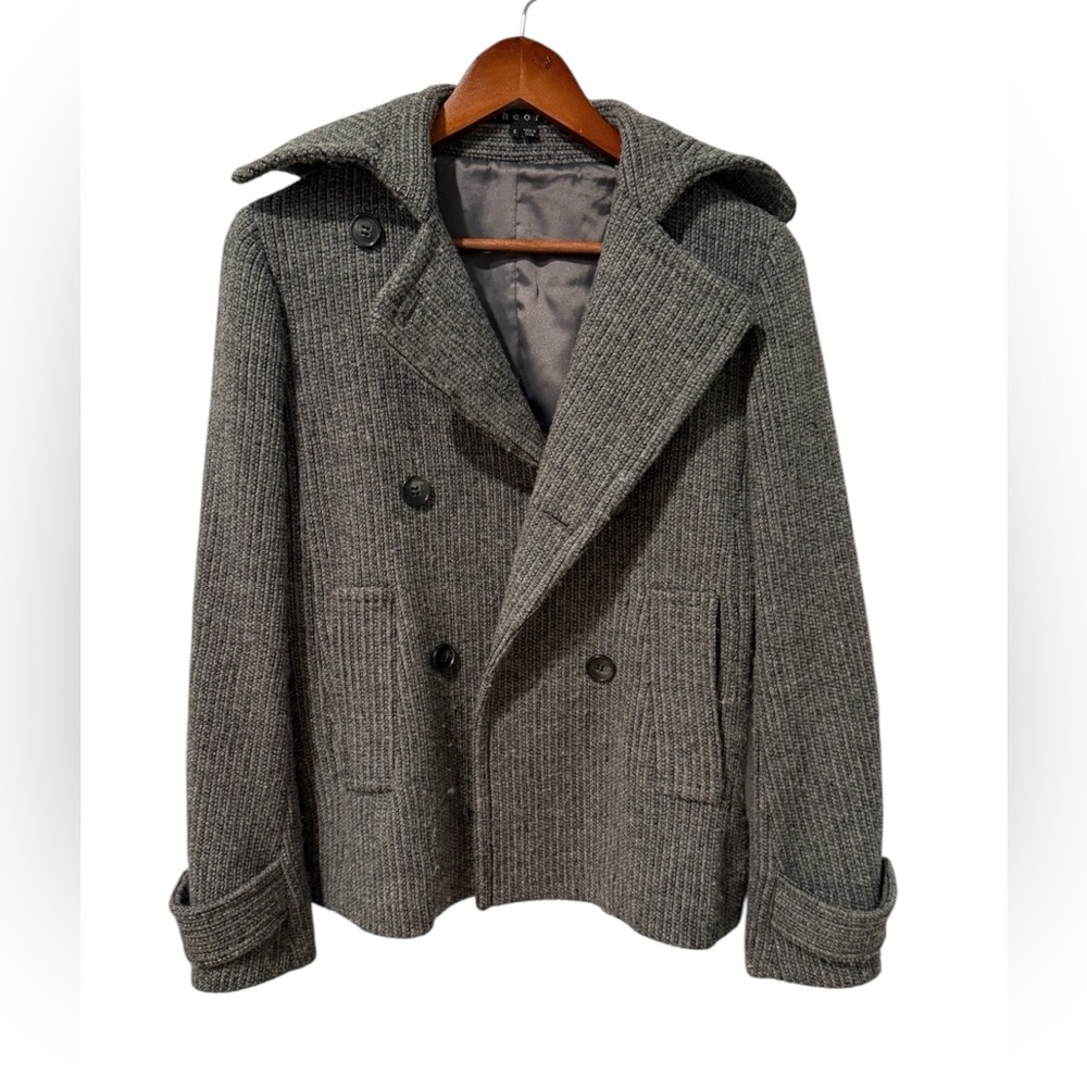 Theory utility peacoat in recycled wool Small Grey Lined